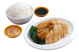 Steamed Rice Served with White Chicken